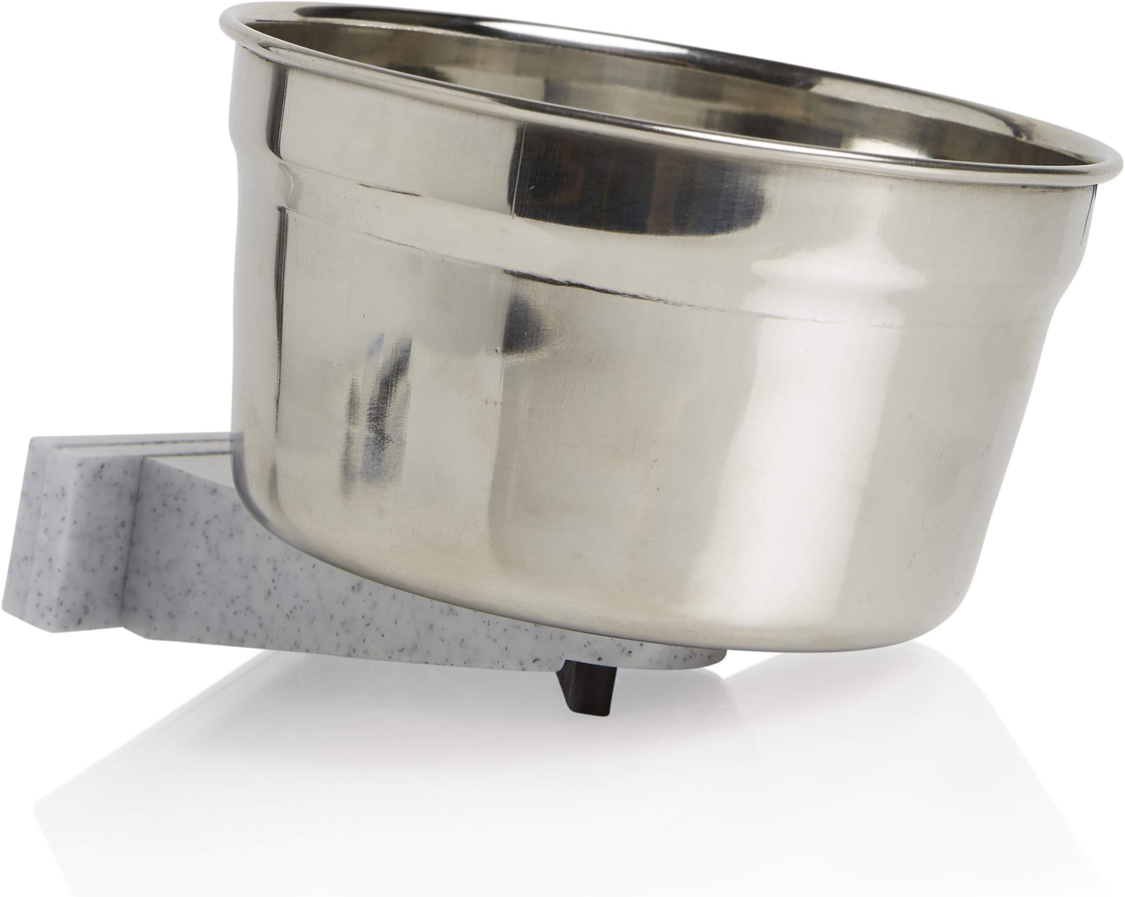 Stainless Steel Kennel Food or Water Bowl - Non Spill Hanging Removable Crate Bowls - Carrier Cage Dish for Dogs or Cats for Feeding and Drinking (Stainless Steel, 10 Ounce)