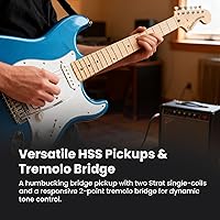 Vista 3 de Fender Squier Affinity Stratocaster HSS - Paquete Azul Lake Placid con Amplificador Frontman 15G, Cable de Instrumento, Funda, Correa, Púas y DVD