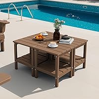 Vista 16 de SERWALL Mesa auxiliar Double Adirondack, Mesa auxiliar de forma rectangular, Negra