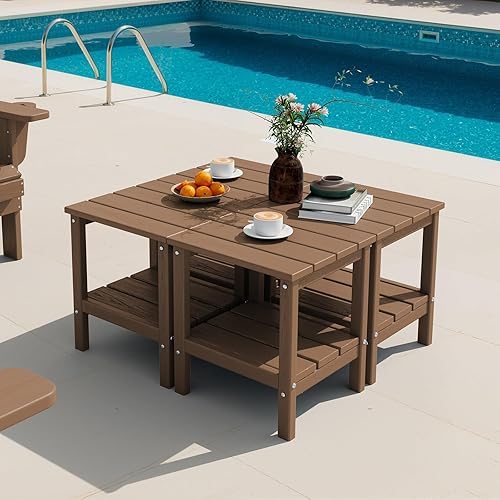 Miniatura 16 de SERWALL Mesa auxiliar Double Adirondack, Mesa auxiliar de forma rectangular, Negra