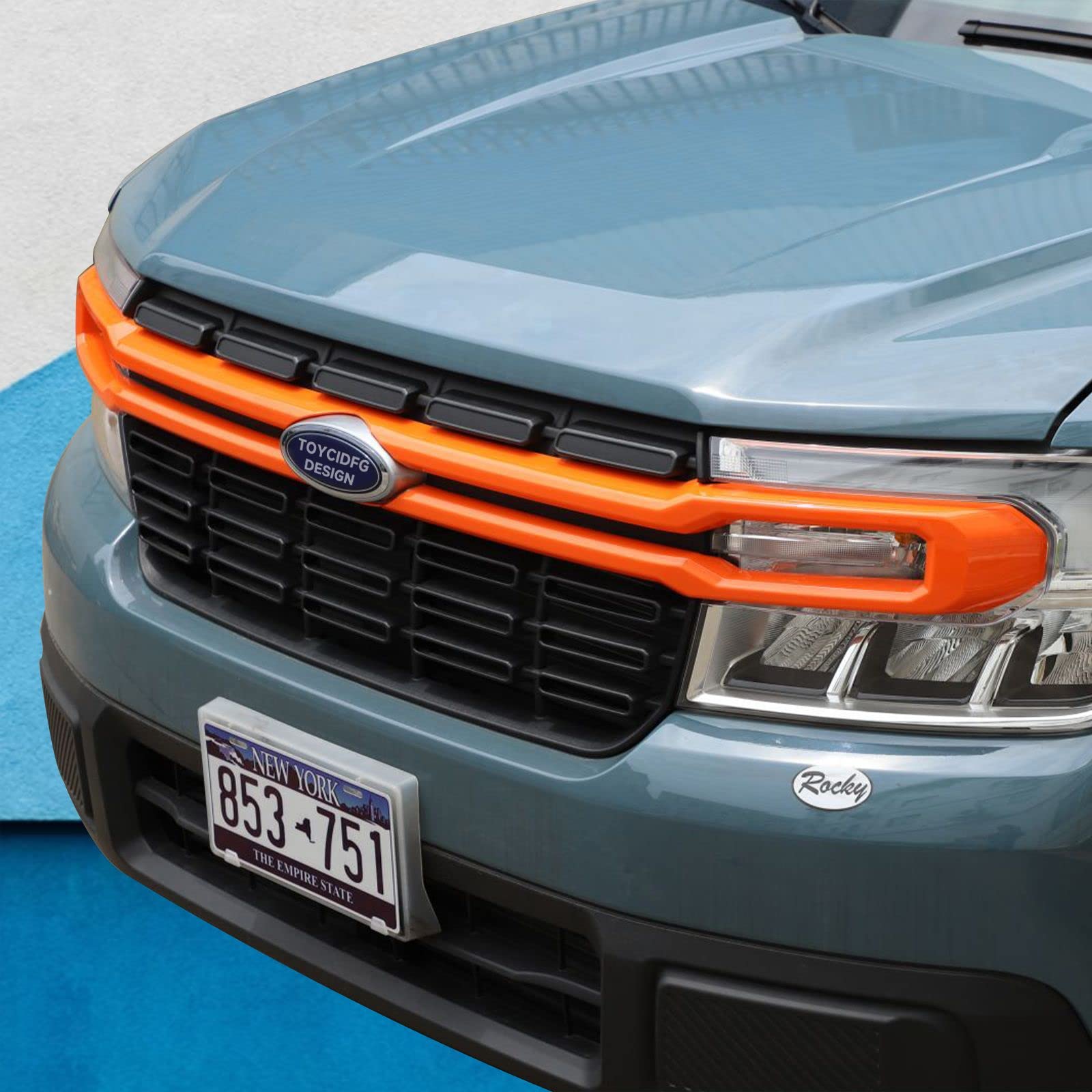 Aunginsy Front Grille Cover For Ford Maverick LARIAT 2022-2024 | Black Carbon Fiber | Bumper Grille Insert