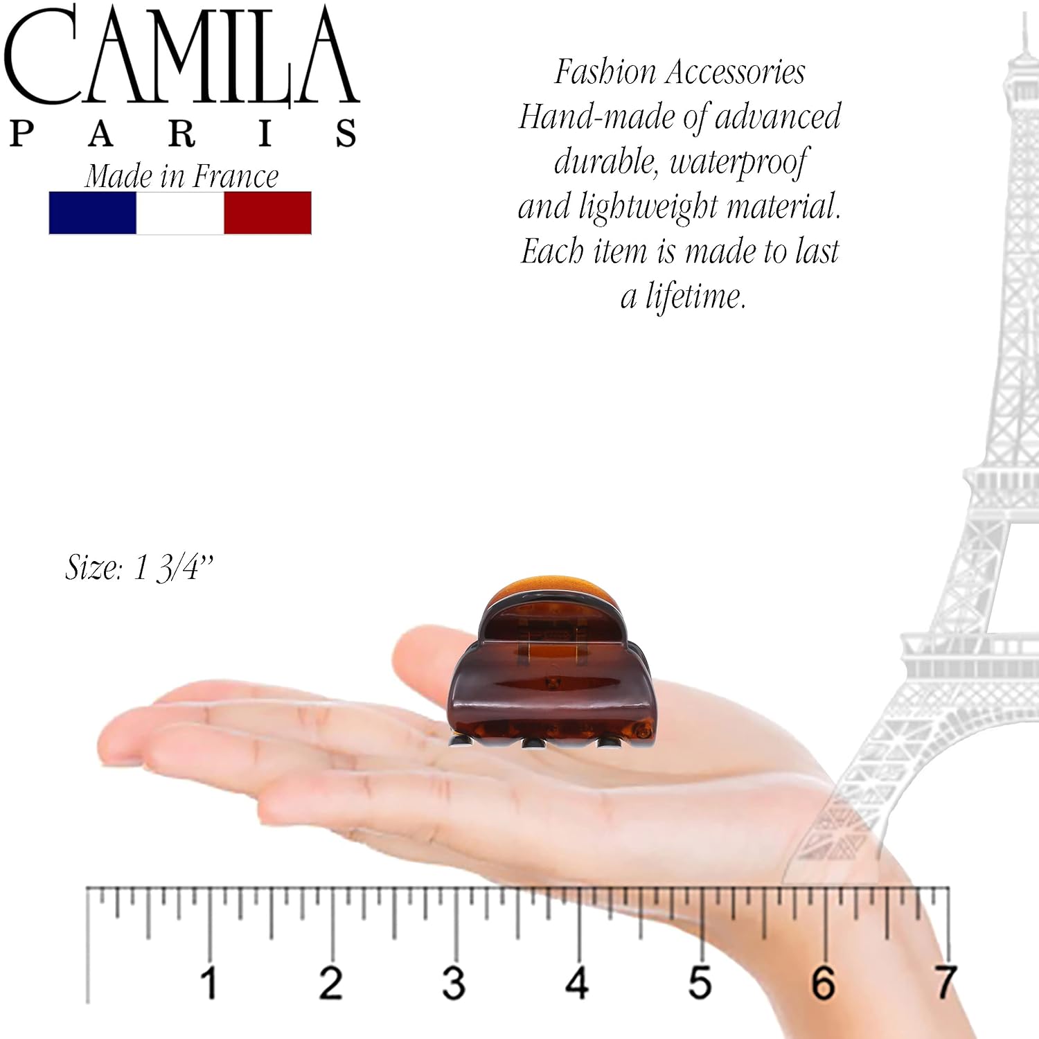 Camila Paris CP3292 French Hair Clip for Women, Small Tortoise Shell 3 Prong Girls Hair Claw Clips Fashion Durable Hair Accessories for Women, Ladies Strong Hold No Slip Grip Clamp, Made in France image 3