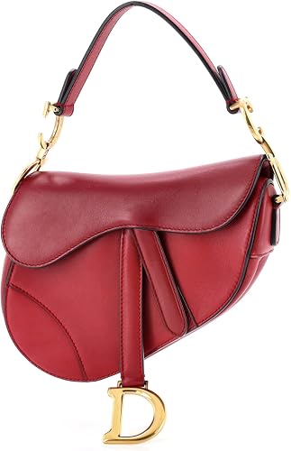 Pre-Loved Saddle Handbag Leather Mini, Red