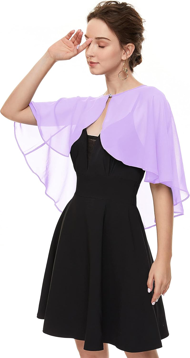Soft Chiffon Shawls Wraps Shrug for Wedding Evening Dress Cape Cover Up for Women - Image 3