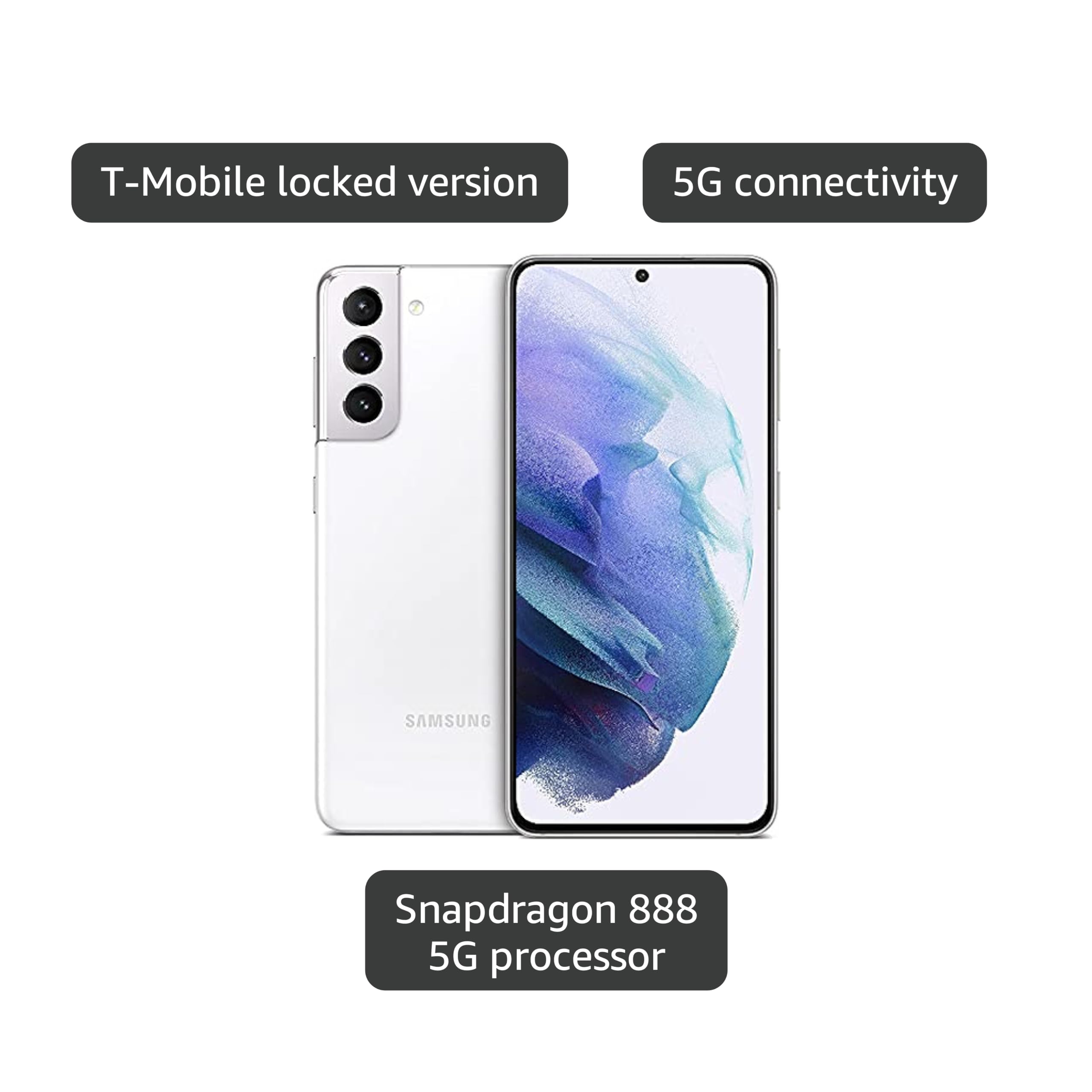 Amazon.com: Samsung 三星Galaxy S21 5G、US 版本、128GB、Phantom
