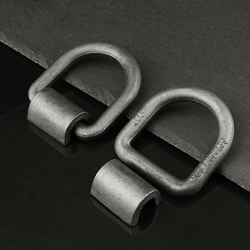 Miniatura 4 de Paquete de 6 anillos de soldadura de 12 pulgada en D, anclaje de anillo en D para remolques para asegurar cuatrimotos, vehículos utilitarios,