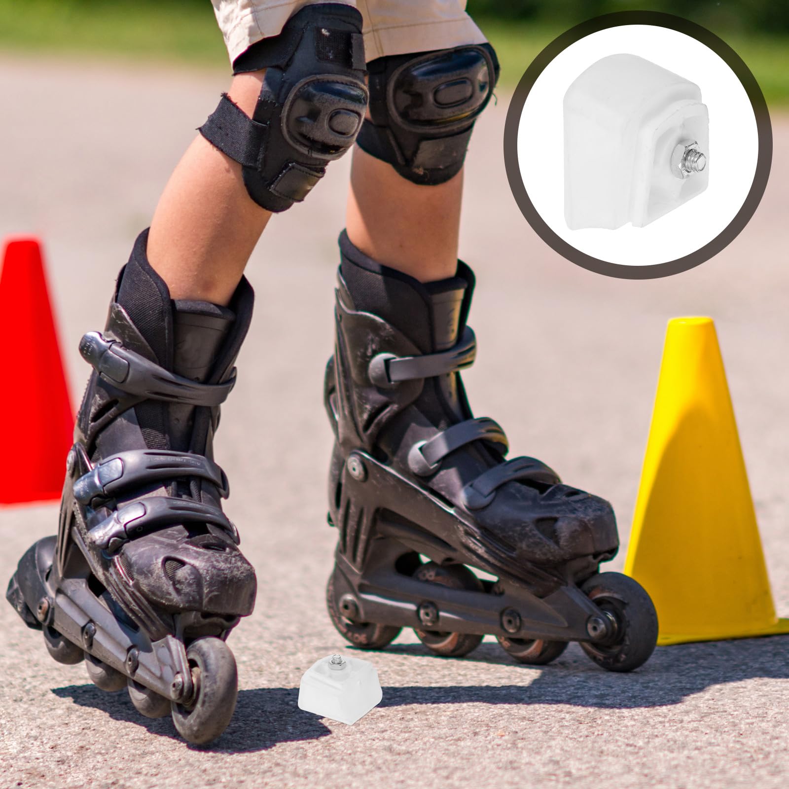 2 Stück Fersenstopper für Rollschuhe – Bremsbeläge für Inlineskates – Gummibremsen für Rollschuhe, Ersatzteil für den Außenbereich, Rot