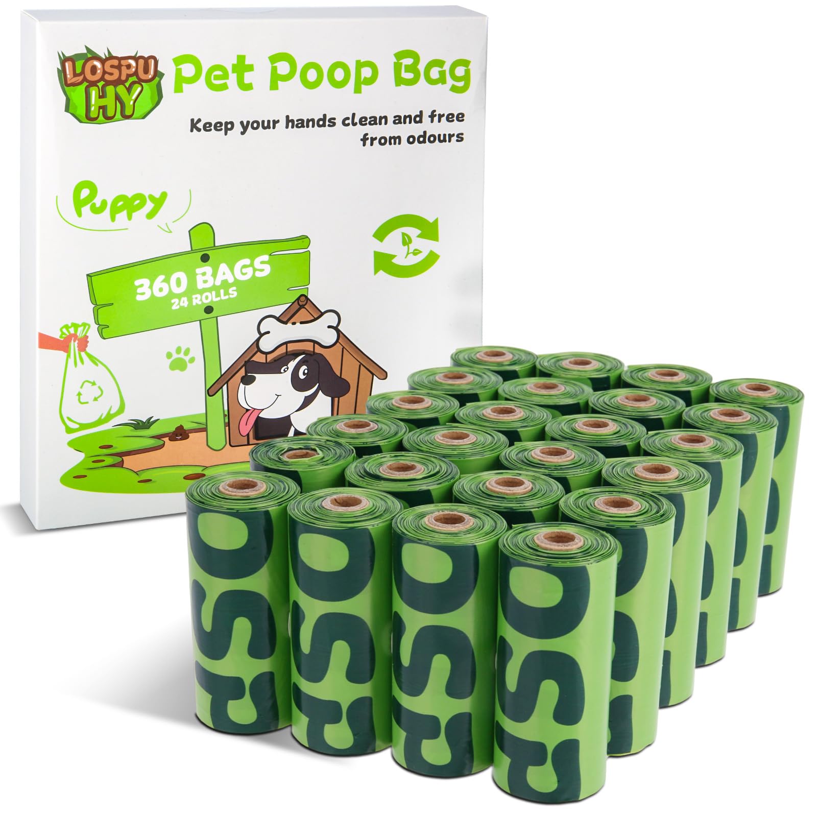 360 pcs Dog Poop Bags Rolls, Dog Waste Bags, Extra Thick Strong Leak Proof Poop Bags for Dogs Doggy | Lavender Scented