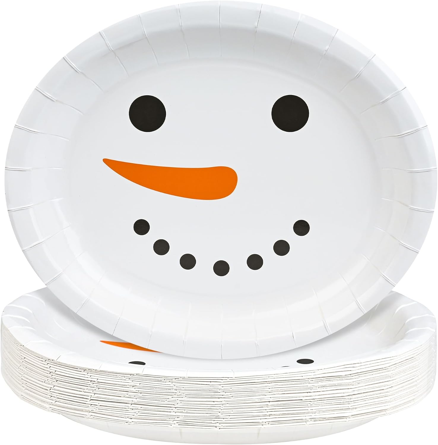 50 Pcs Christmas Snowman Oval Paper Plates Winter Holiday Disposable Party Plates Xmas Holiday Festive 10" X 12" Large Serving Dish Platters for Party Supplies Table Decor - Image 8