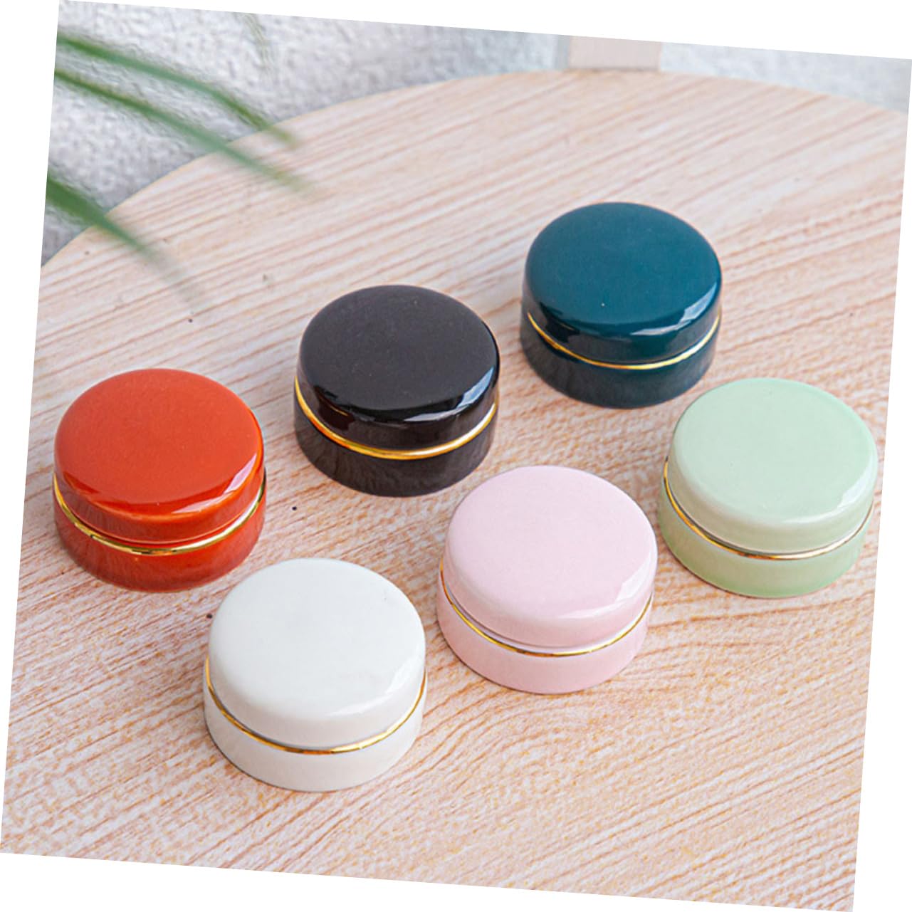 2 Stück Kleine Keramik-Dosen Mit Blumenmuster - Luftdicht, Für Lippenstift, Puder Oder Tee