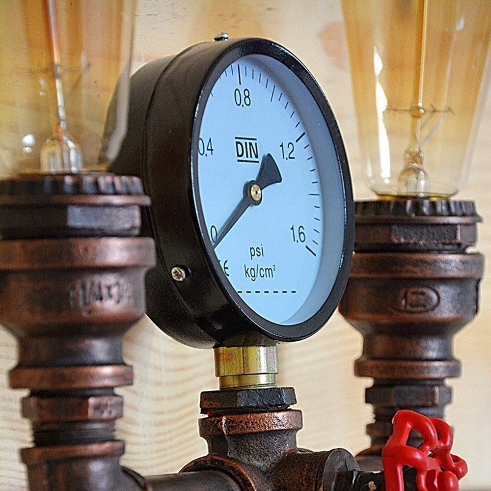 Iluminación de 2 Luces Aplique de Pared Tubo de Hierro Vintage Lámpara de Pared Creativa Linterna de Pared Retro Metal Industrial Steampunk Aplique de Hierro Forjado rústico Luces de tubería de Agua