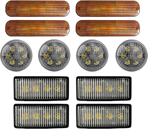 12 x cabina intermitente + capó + guardabarros LED faros de tractor y luces de advertencia, luces Par36 compatibles con John Deere 4040 4240 4440