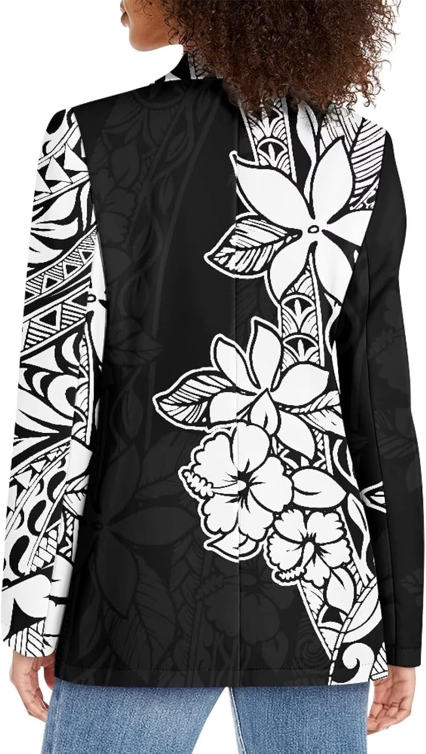 Polynesian Puletasi Samoan Traditional Matching Blazers for Couples Button Down Blazer Jackets with Pockets