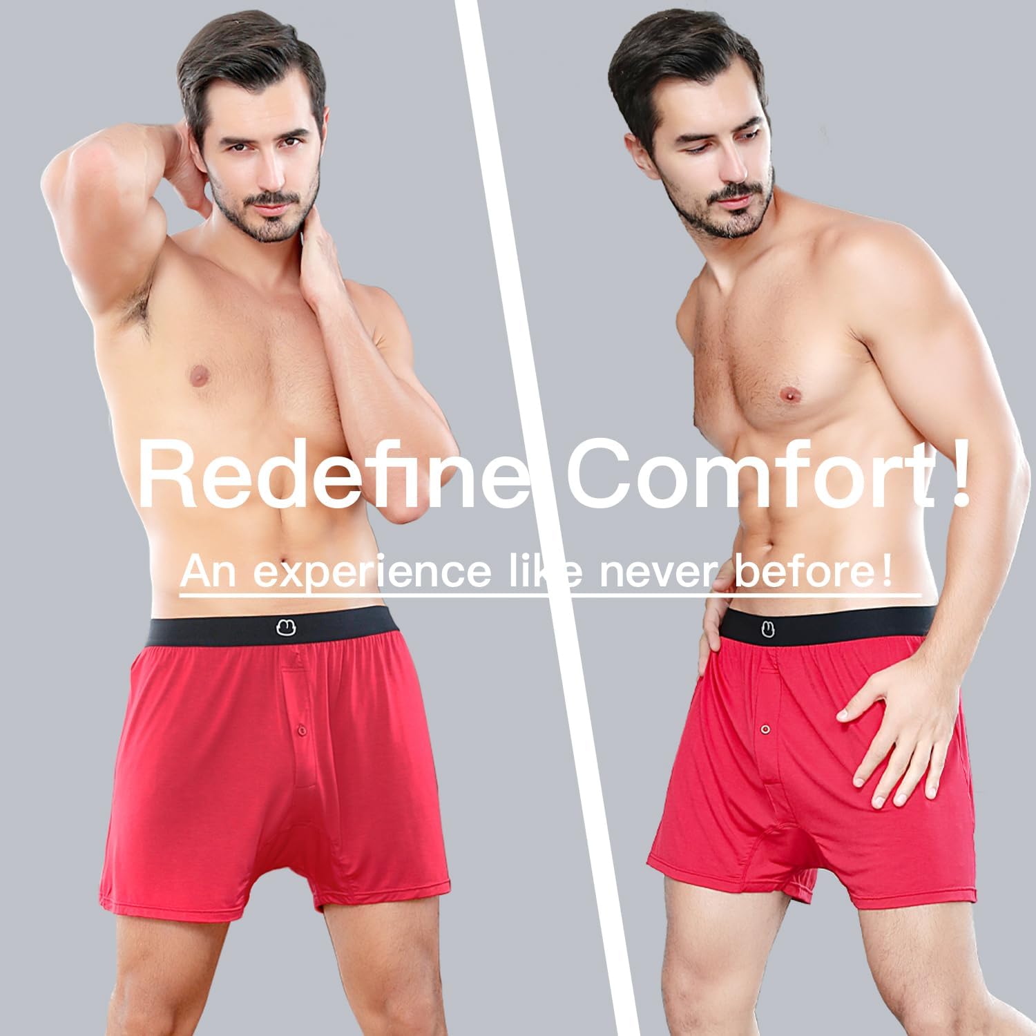 Mens Underwear Bamboo Rayon Boxer Shorts Boxers for Men Cool Breathable 4 Pack - Image 2