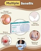 Vista 4 de Lictin Colector de leche para leche materna, conchas de pecho y receptor de leche para alivio de la lactancia materna (2 en 1), protege los pezones