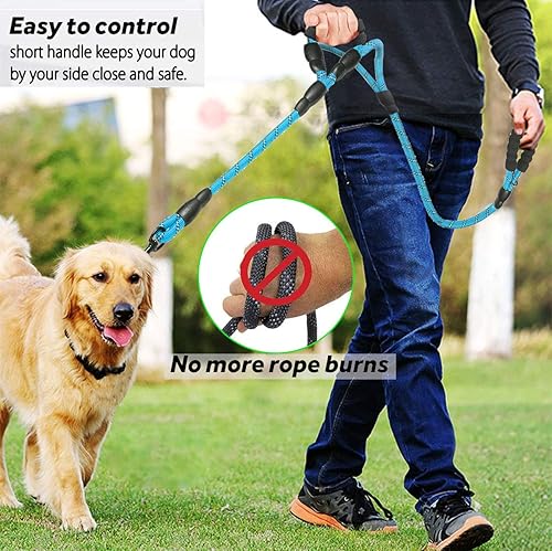 Miniatura 9 de JSXD Correa para perro, correa de perro resistente de 5 pies con doble asa con cómodo acolchado y reflectante, correas de cuerda para perros
