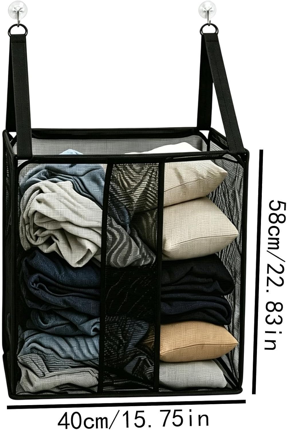 Folding Laundry Hamper Mesh Storage Hamper for Clothes | Space Saving Laundry Basket for Bedroom Apartment Bathroom Dormitory Nursery College