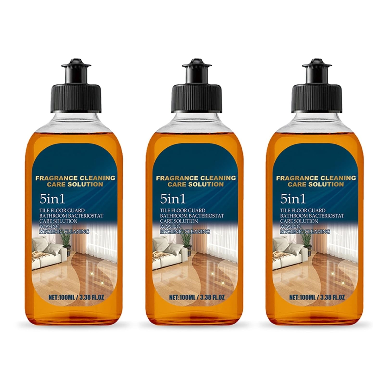 Detergente for pavimenti da 100 ml, detergente multiuso for la cura dei pavimenti, prodotto for la pulizia di cucine, bagni e superfici, for la pulizia domestica e la brillantezza.(3 Bottles)