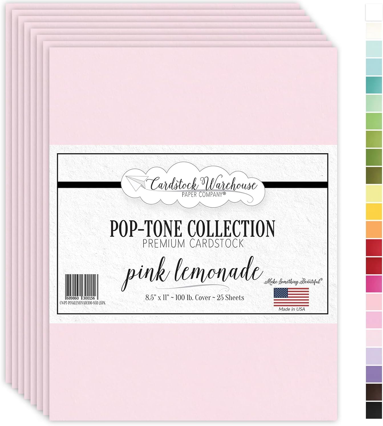 Cardstock Warehouse Pop-Tone Pink Lemonade Cardstock Paper – 25 Sheets, 8.5 x 11" - 100 lb / 270 GSM Premium Pink Card Stock for Die-cutting, Crafts, Printing, Card Making and DIY Projects