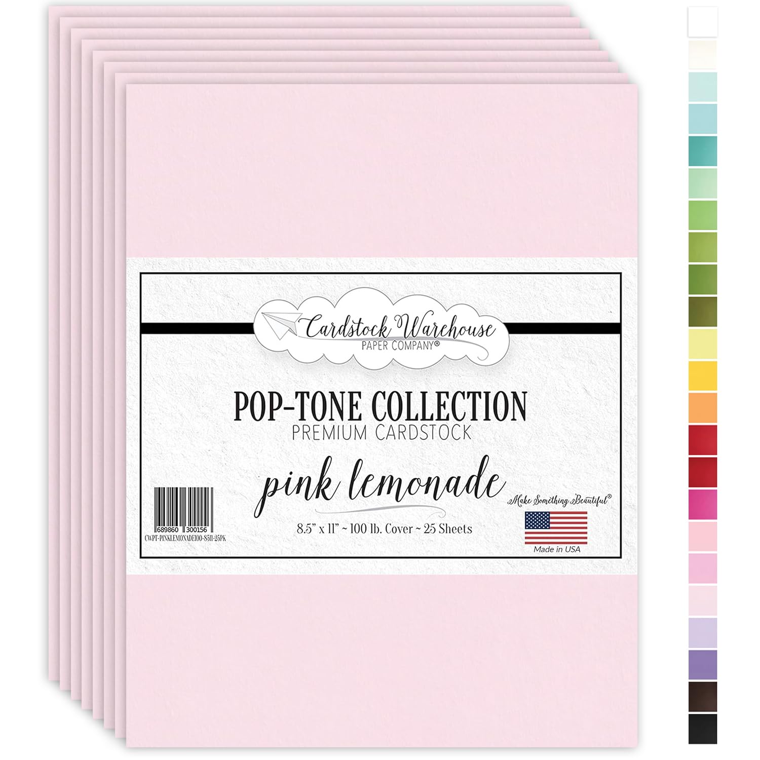Cardstock Warehouse Pop-Tone Pink Lemonade Cardstock Paper – 25 Sheets, 8.5 x 11" - 100 lb / 270 GSM Premium Pink Card Stock for Die-cutting, Crafts, Printing, Card Making and DIY Projects