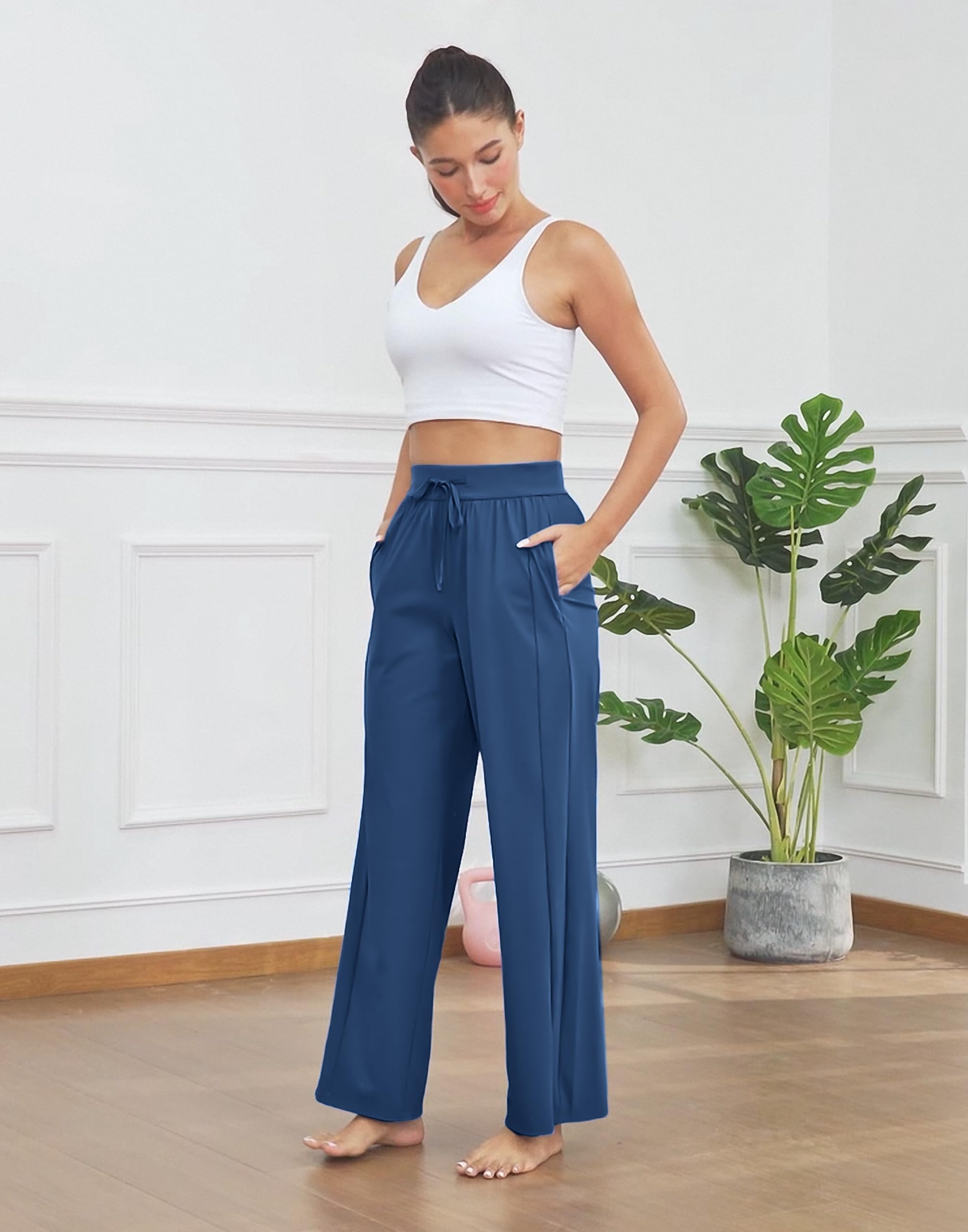 Pioneer Camp Jogging Femme Weit Bein UV-Schutz UPF100+ Dünne Sporthose mit Kordelzug Taschen Luftig Locker Atmungsaktiv Schnell Trocknend