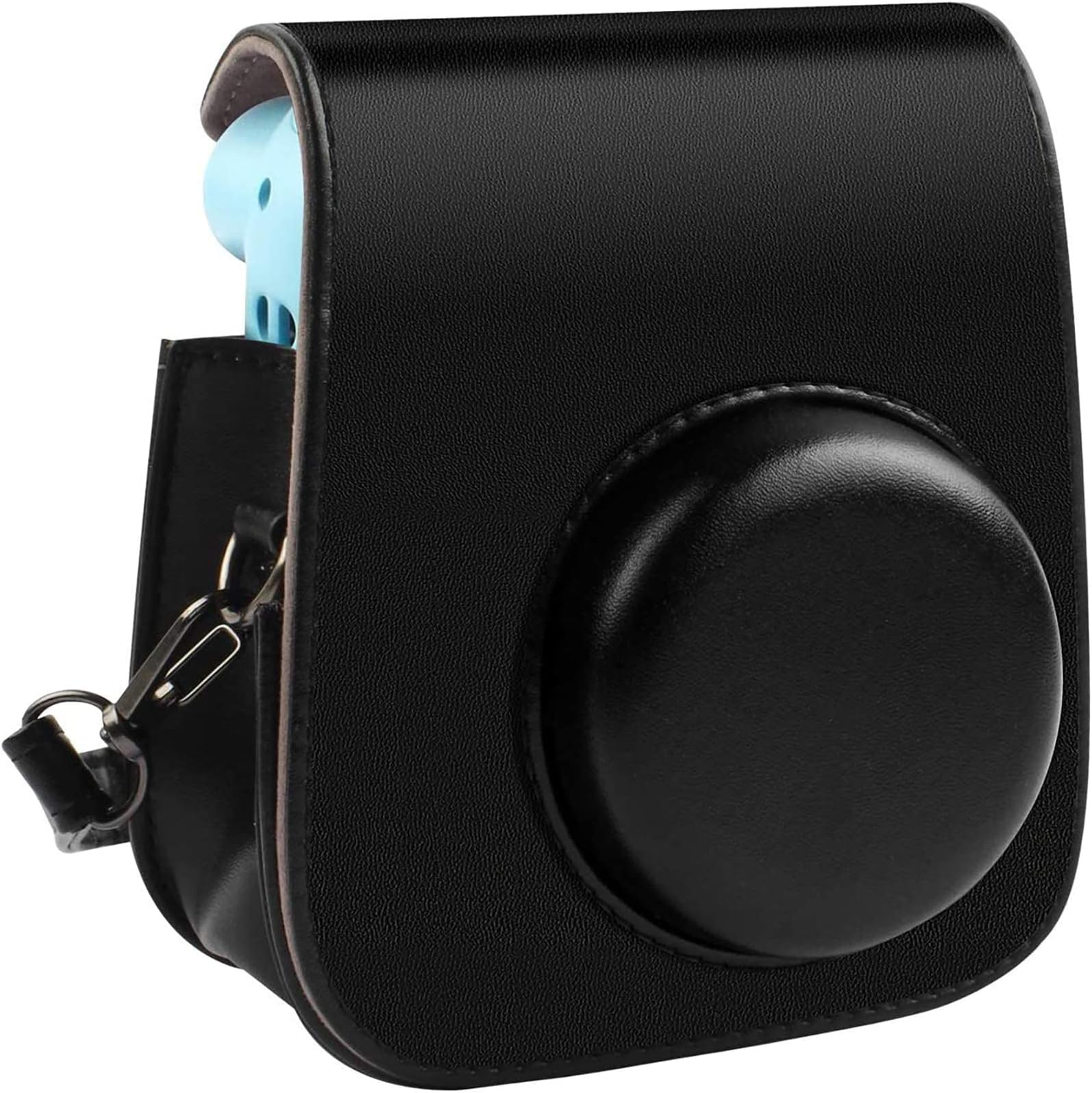 eWINNERProtective Camera Case Compatible with Fujifilm Instax Mini 12 11 9 8+ Instant Camera Bag PU Leather Fashion Beautiful Instax Camera Cover with Removable Strap & Back photos Pocket (Black)