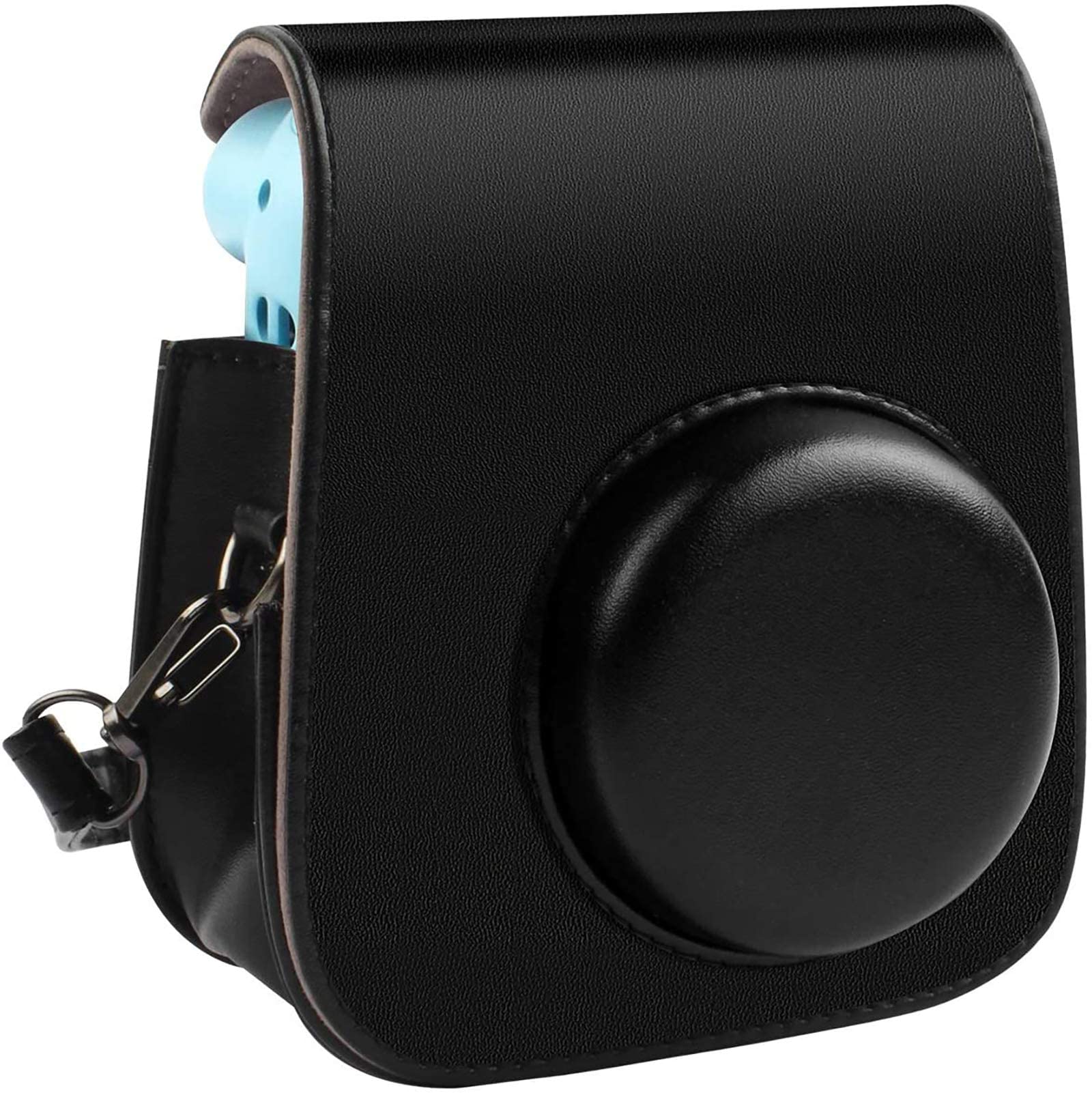 eWINNERProtective Camera Case Compatible with Fujifilm Instax Mini 12 11 9 8+ Instant Camera Bag PU Leather Fashion Beautiful Instax Camera Cover with Removable Strap & Back photos Pocket (Black)