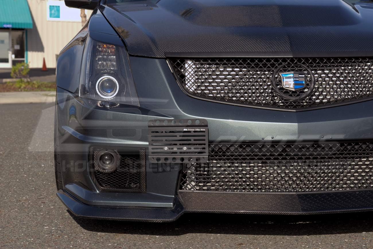 Replacement for 2009-2014 Cadillac CTS-V | EOS Plate Version 1 Front Bumper Tow Hook License Relocator Mount Bracket Tow-159 (Mid Size)