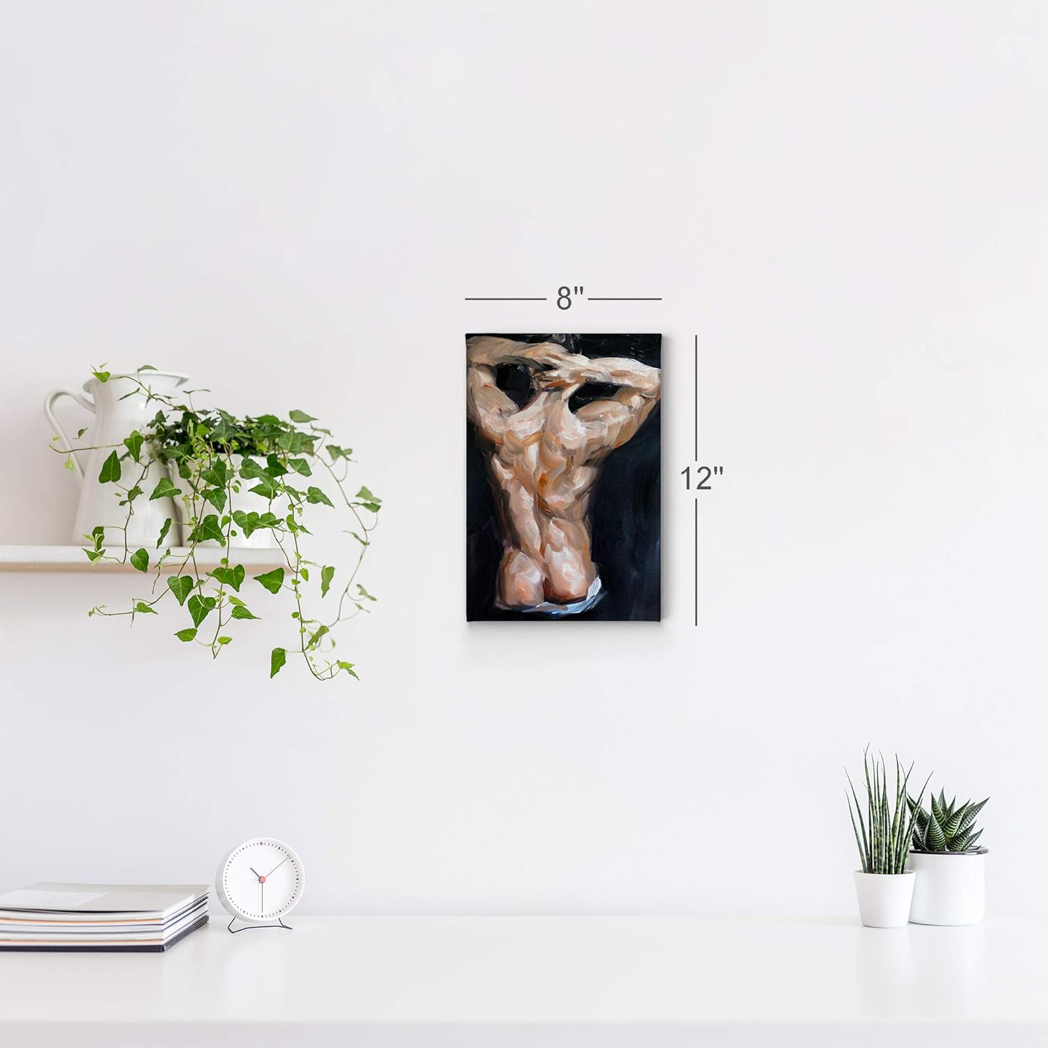 Smile Art Design Come to Papa by Kenney Mencher Canvas Print Muscular Man with Sexy Butt Portrait Oil Painting LGBT Half Nude Gay Art Living Room Decor Bedroom Wall Art Ready to Hang - 22x15