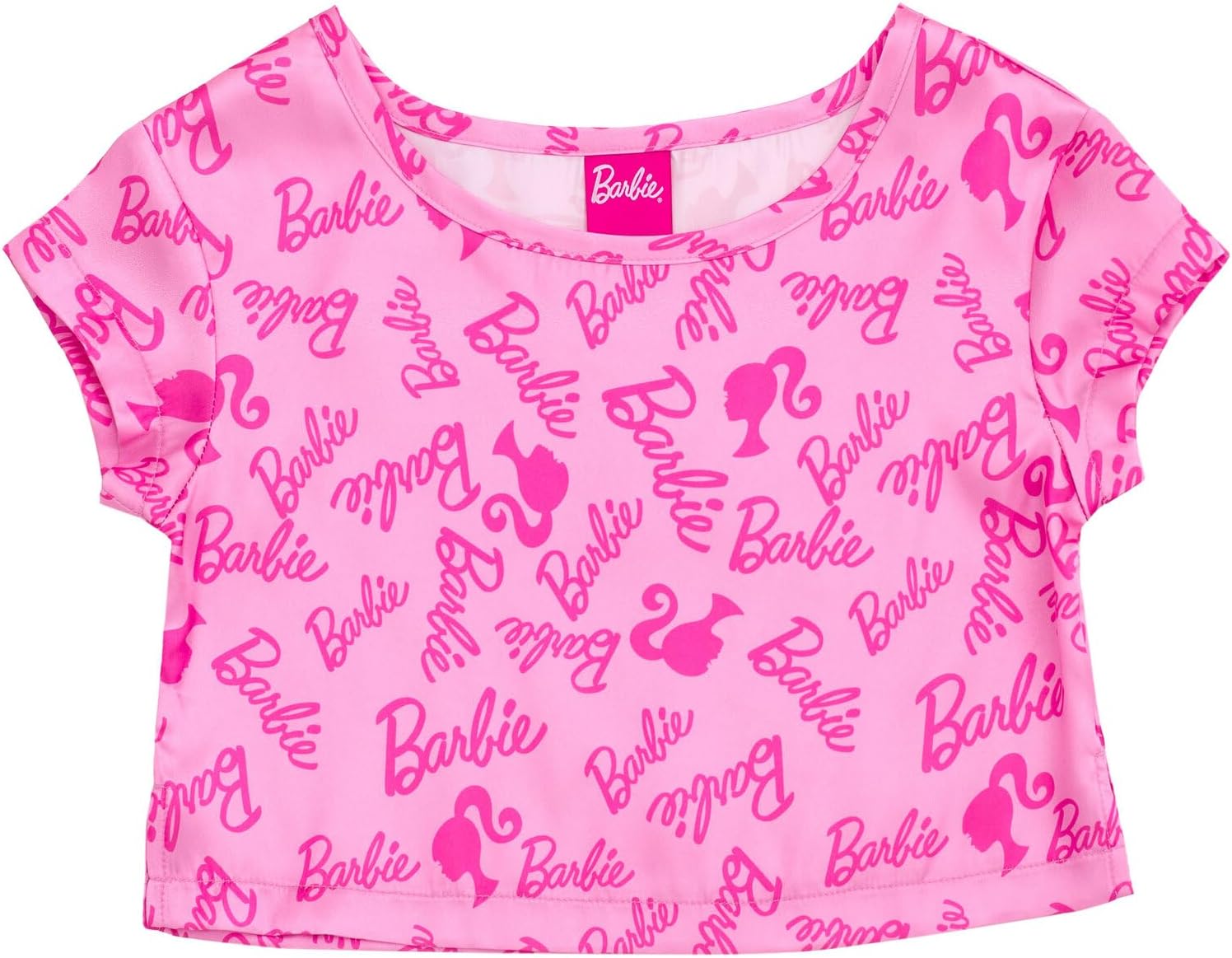 Barbie Girls Lounge Pajama Shirt and Pajama Shorts Sleep Set Little Kid to Big Kid Sizes (4-14-16)