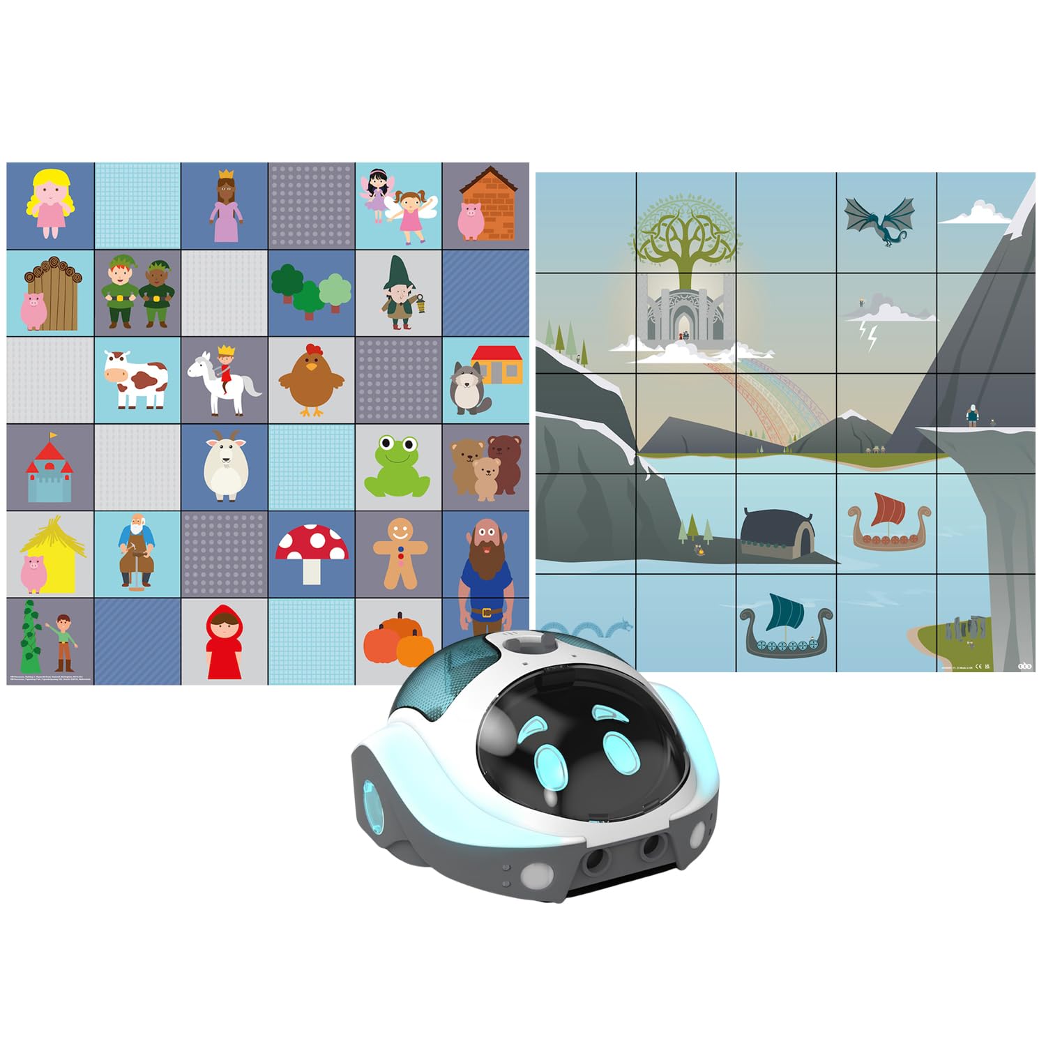 Advance Programming: 1-pc Loti-Bot Floor Robotics Single with 2-pcs Activity Floor Mats