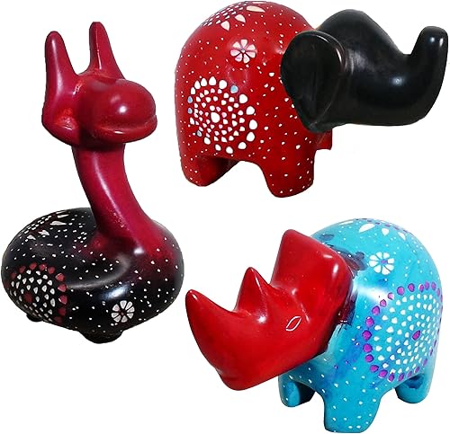 Miniatura 5 de Safari africano de la selva de animales gorditos de 4 pulgadas, tacto humano auténtico, suave, elegante, fresco y relajante, juego de 3 figuras