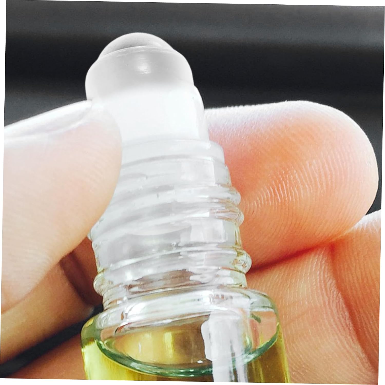Hemoton DIY Essential Oil Roller Ball Inserts Set 20pcs Stainless Steel Balls Amber Dust Caps for 18 Tooth Bottles for Travel