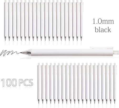 Miniatura 2 de CRYLLIS Bolígrafos a granel, paquete de 100 bolígrafos negros, bolígrafos de tinta negra para escritura suave, sin manchas, suministros de oficina,