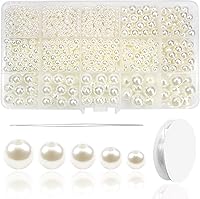 Vista 8 de TOAOB - Juego de 1400 cuentas de perlas blancas de 0.157 a 0.472 pulgadas (0.157 in) a 0.472 pulgadas (0.157 in) a 0.472 pulgadas (4 a 0.472 in)