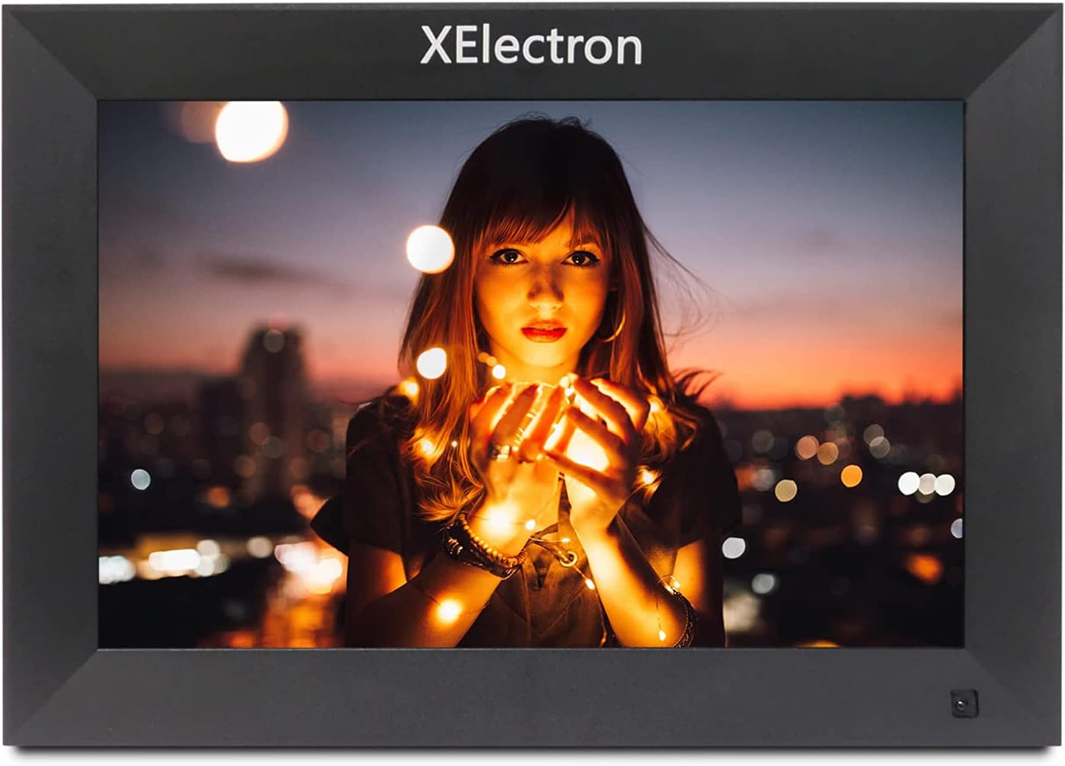 XElectron 10 inch IPS LED Digital Photo Frame with HD Display, Auto-Rotate, Play Photos, Videos, Music and Slideshow with SD Card, USB Ports and Remote (Black)