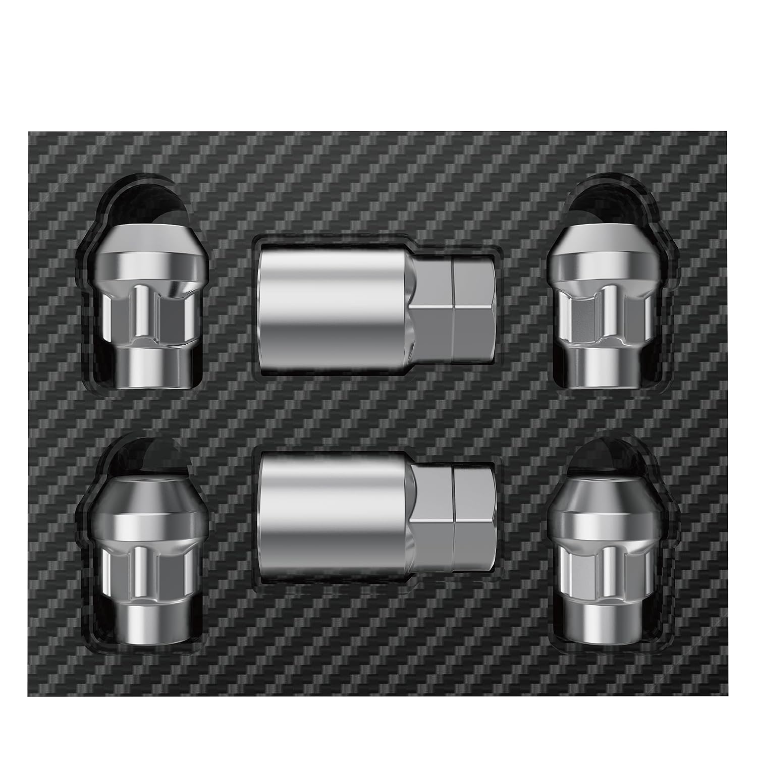 Crosstar M12x1.5 Wheel Lock Lug Nuts Kit - Flower Anti-Theft Design with 2 Keys | Fits Honda Civic, Toyota Camry, Ford, Hyundai & More | 13/16" Hex Key, All-Weather Chrome Protection