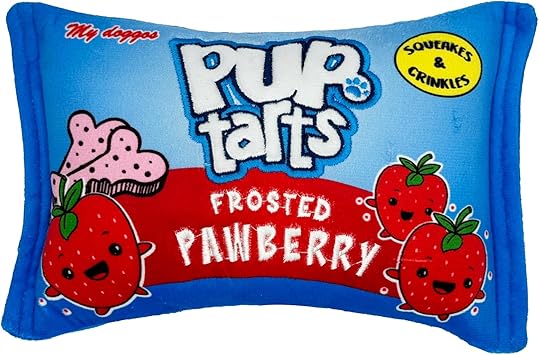 Huxley & Kent Power Plush Squeaky Dog Toy, Pup-Tarts Frosted Pawberry, Sm | Built in Squeaker & Crinkle, Reinforced Mesh Lining, Machine Washable, Soft for Puppies, Seniors & Light Chewers