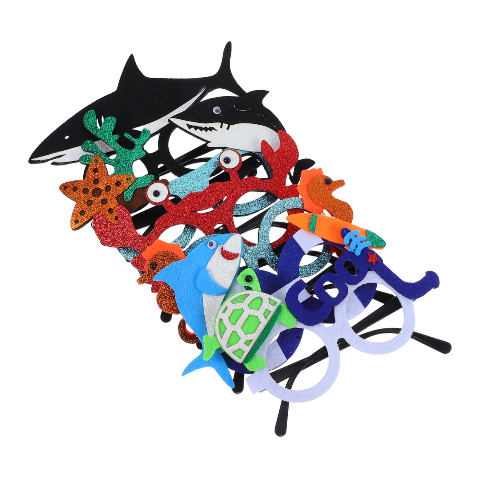 COLLBATH 6pcs Animal Glasses Ocean Animal Eyeglasses Fun Photo Props under The Sea Themed Party Supplies for Boys and Girls Birthday Beach Party Costume Glasses