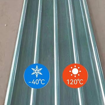 Rainproof Clear Roof Sheet,Soundproof Corrugated Roofing Sheet,1.2mm FRP Daylighting Plate 1/3/5/6/9/12/16 Pcs Replacement Shed Panel,for Roof,Carport,Greenhouse Sheets (0.9x1.4m/35x55in,6 Pcs)