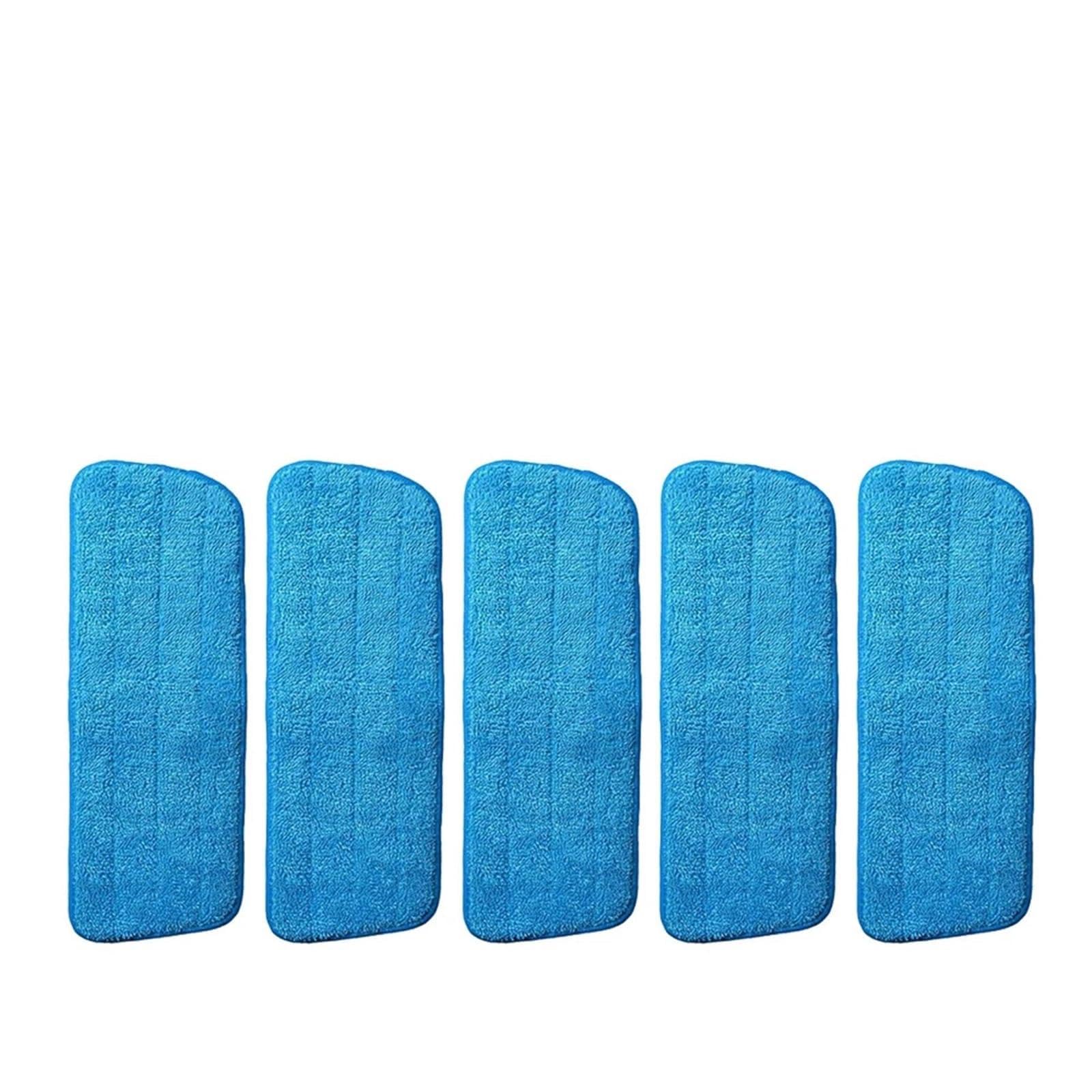 Recharge balai à franges en microfibre pour nettoyage de cuisine | Lot de 5 tampons bleus