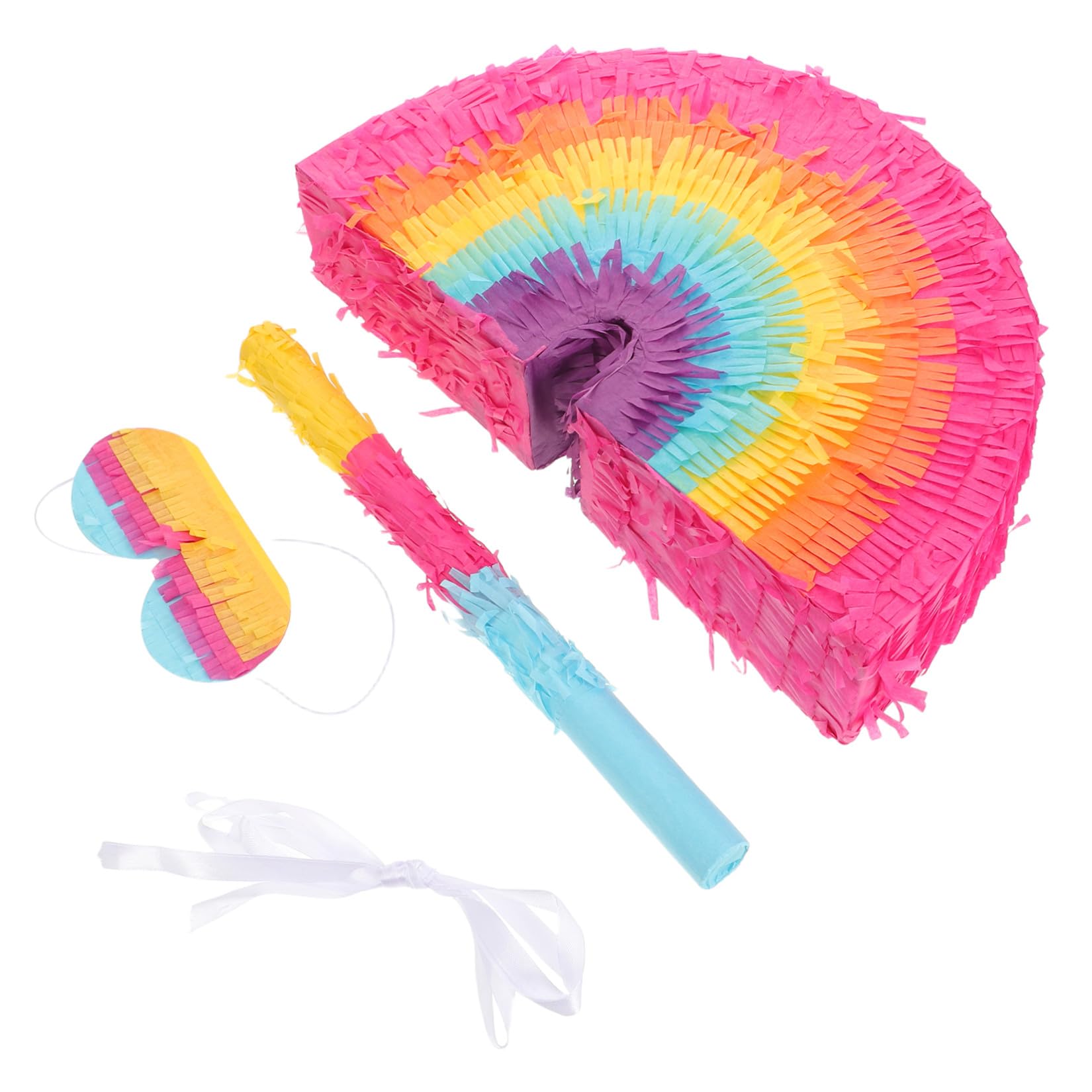 Regenbogen Piñata im Boho Stil, 1 Satz für Geburtstagsfeiern