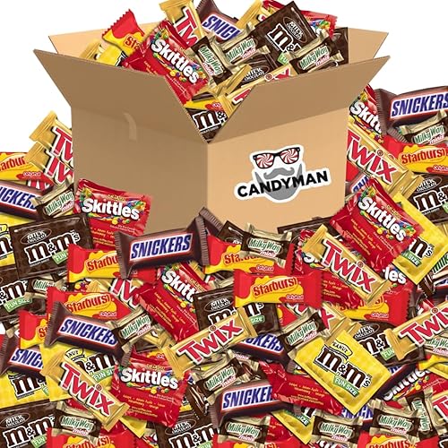 CANDYMAN Paquete de dulces de chocolate para Halloween (5.6 libras) paquete variado que incluye Twix, Snickers, M&Ms cacahuete y chocolate con
