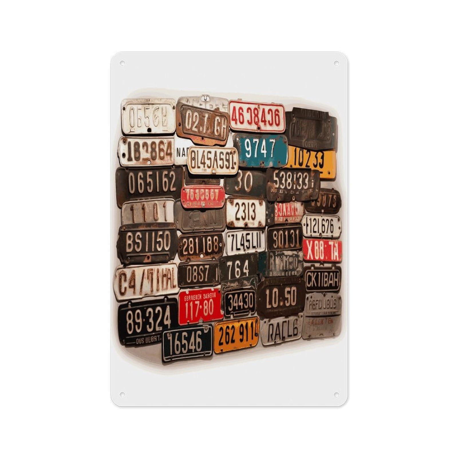 Fekiloot Style Old License Plate Wall Decor Metal Signs Tin Signs Poster