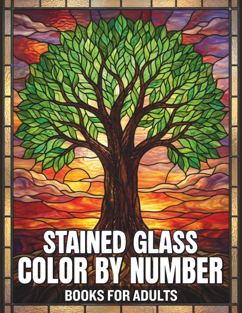 Stained Glass Color By Number Books For Adults: Beautiful Mosaic Patterned Coloring Pages with a Professional Stained Glass Finish for Adults Seeking a Meditative and Artistic Activity