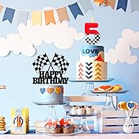 Vista 5 de Decoración de pastel de auto de carreras para decoración de fiesta de cumpleaños con temática de autos, auto de carreras, dos fiestas de cumpleaños