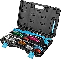 DURATECH Ratcheting Tube Bender Set 1/4"-7/8" OD: Forward/Reverse 90° Bending Kit with Cutter & Deburrer for HVAC, AC, Refrigeration Repair