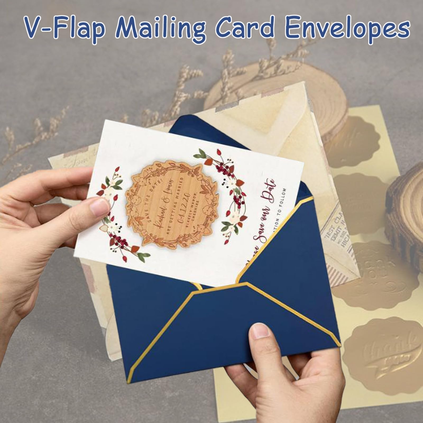 Ohuhu Lot De 50 Cartes Vierges Et Enveloppes En Papier Kraft épais Plié