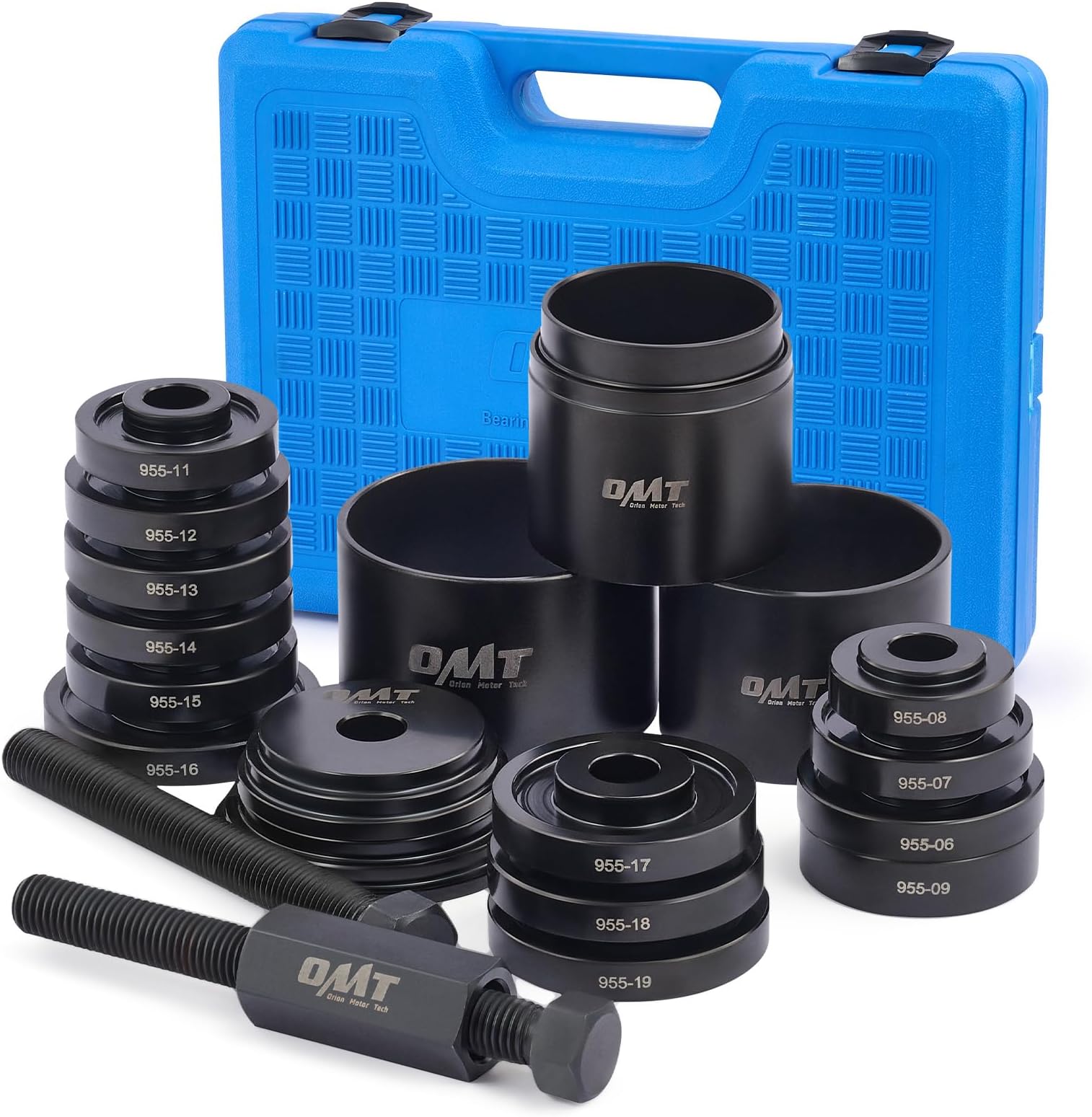 Wheel Bearing Press Kit for Front Wheel Drive Bearing Removal & Installation, 24pc Wheel Bearing Puller Tool Set with Sliding Screws Universal Bushings Sleeves