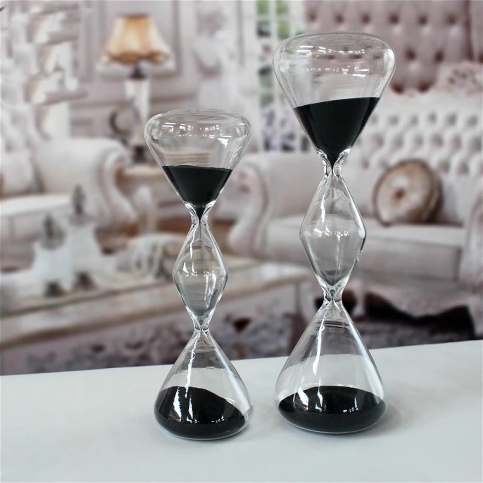 Temporizador de Reloj Arena Irregular Creativo, decoración del hogar, Cristal, joyería, Tiempo, Temporizador Negra para Escuela(Black Small)